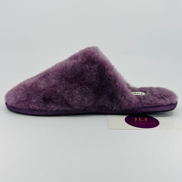 Coach Women's Zennie Signature Shearling Sheep Fur Slippers CM676 Purple Size 7 - Picture 8 of 12